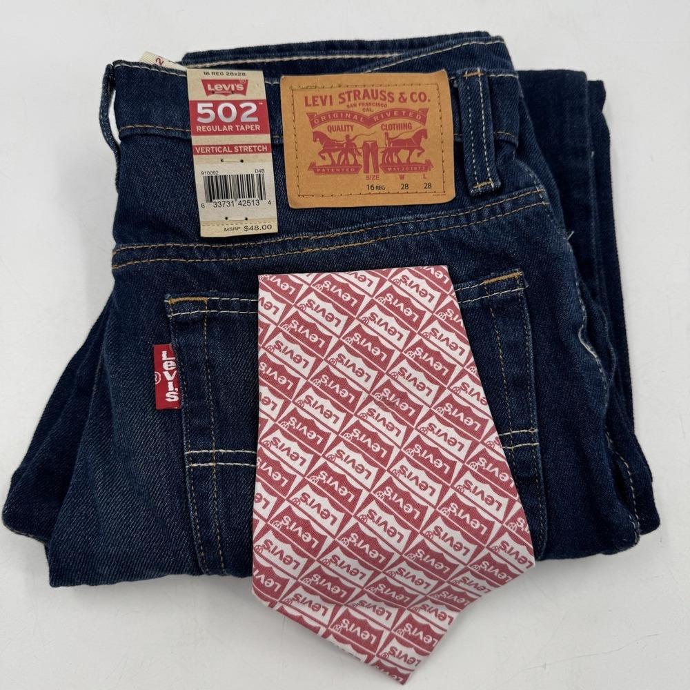 LEVI'S 502 JEANS VERTICAL STRETCH Size 16 REGULAR TAPER 28x28 NEW With Tags